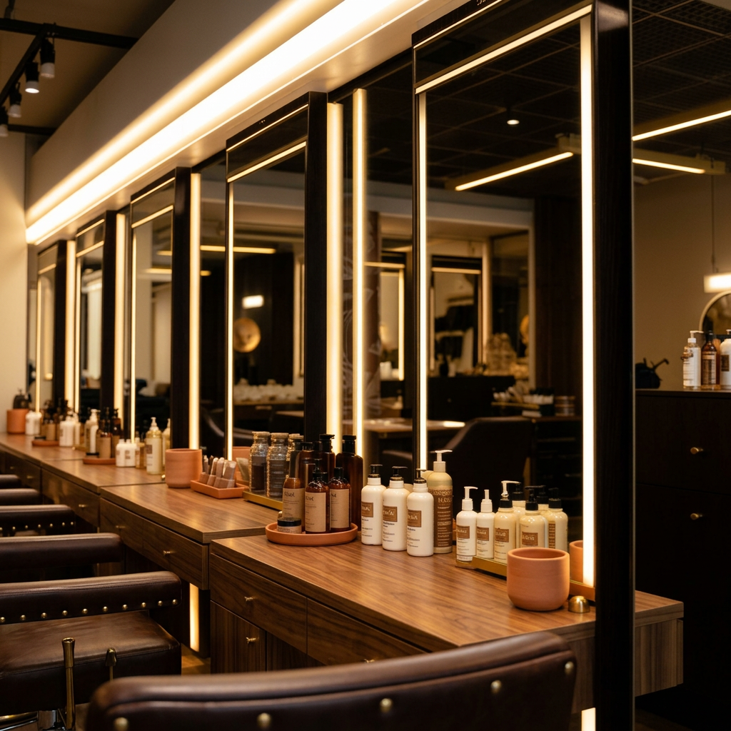 Détail station de coiffage